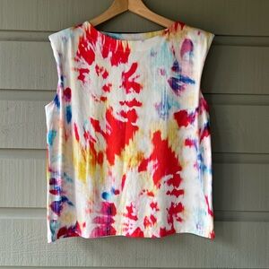 Aldo Martins Vibrant Scoop-Neck Tie-Dye Muscle Tee, Size M